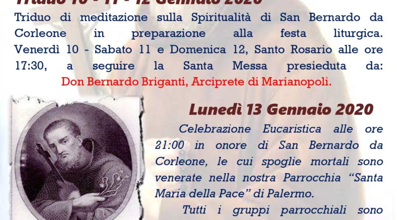 Festa di San Bernando 2019 - Parrocchia Santa Maria della Pace dei Frati Minori Cappuccini Palermo